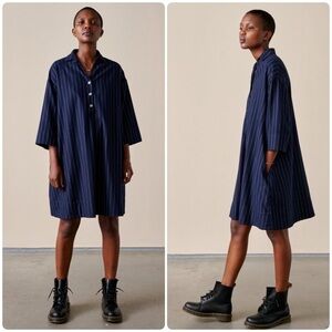 New! Bellerose Atelier Pine stripe Navy Oversized Dress 💙